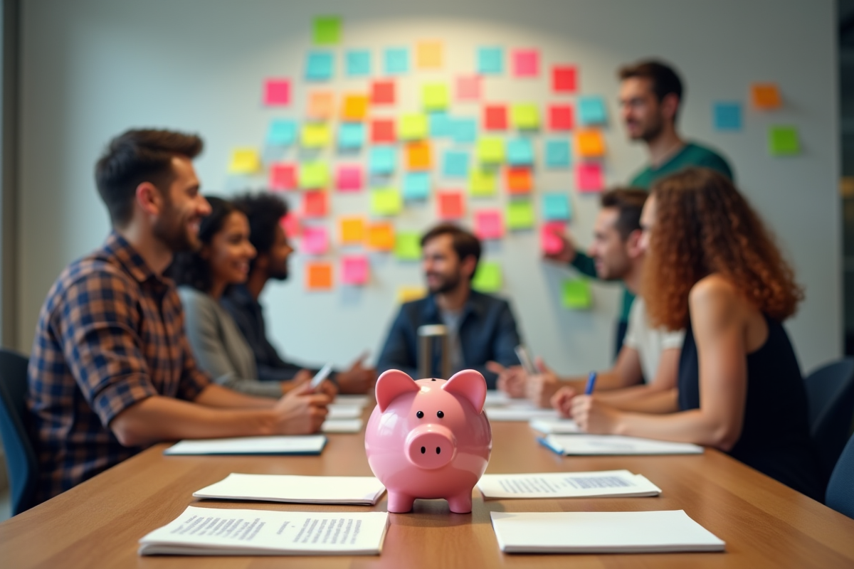 Groupe de jeunes entrepreneurs autour d une table dans un espace de coworking