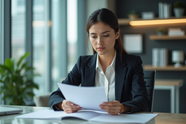 Femme d affaires en réunion dans un bureau moderne