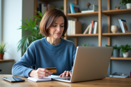 Femme d'âge moyen dans un bureau à domicile calme