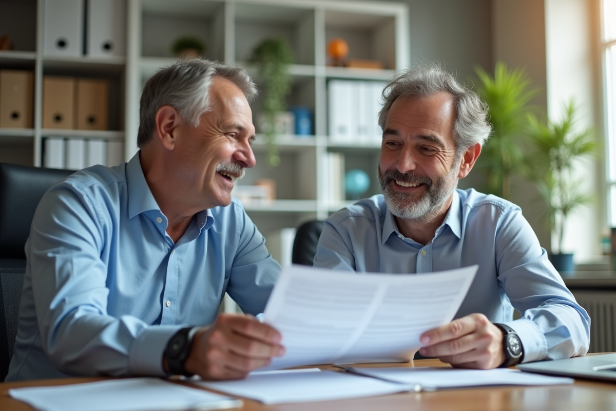 Homme rencontrant un conseiller emploi dans un bureau lumineux