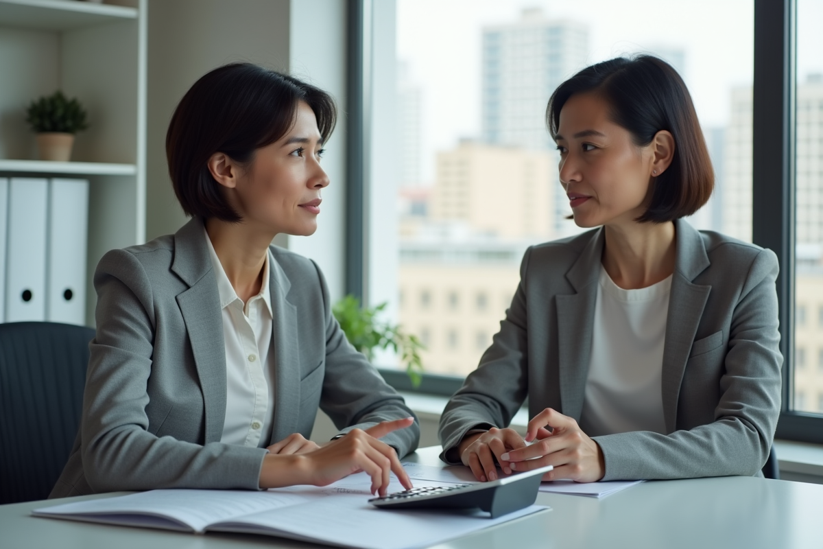 Femme rencontrant un conseiller financier dans un bureau professionnel